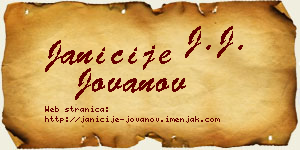 Janićije Jovanov vizit kartica